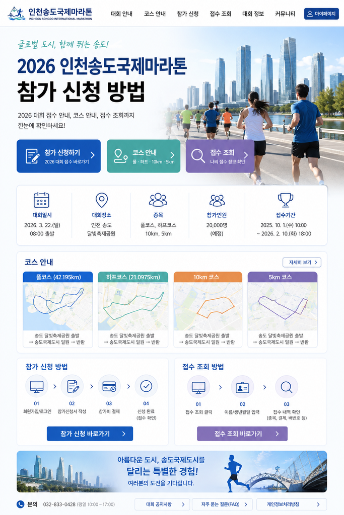 인천송도국제마라톤 참가 신청 방법 2026 대회 접수 안내 코스안내 접수조회 1 ChatGPT Image 2026년 8월 31일 오후 06 57 19
