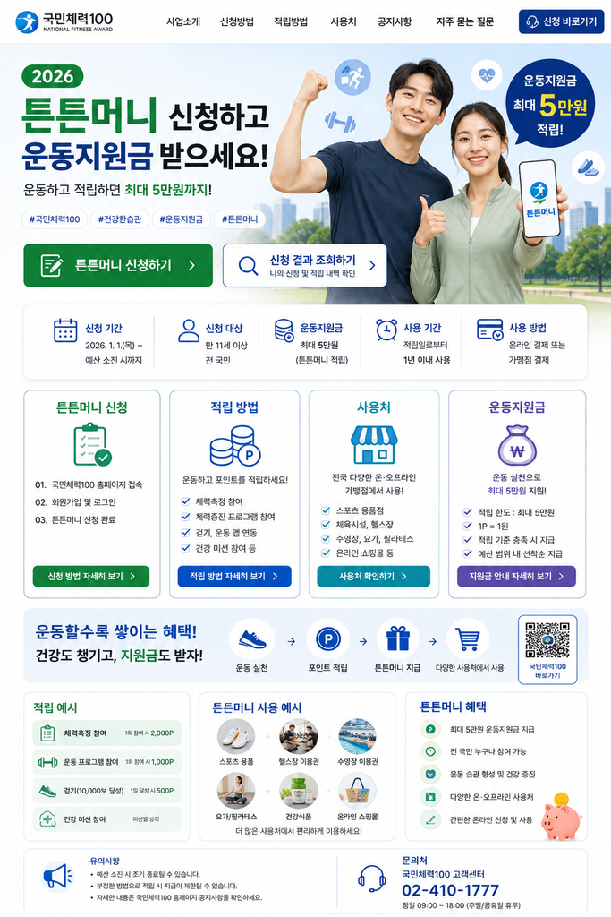 2026 튼튼머니 신청 적립 방법 사용처 운동지원금 최대 5만원 국민체력100 1 ChatGPT Image 2026년 8월 31일 오후 07 54 51