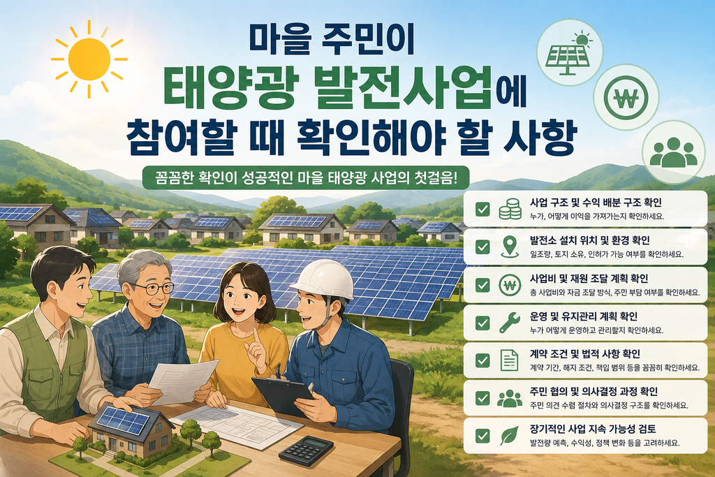 마을 주민이 태양광 발전사업에 참여할 때 확인해야 할 사항 1 ChatGPT Image 2026년 9월 1일 오전 09 00 43