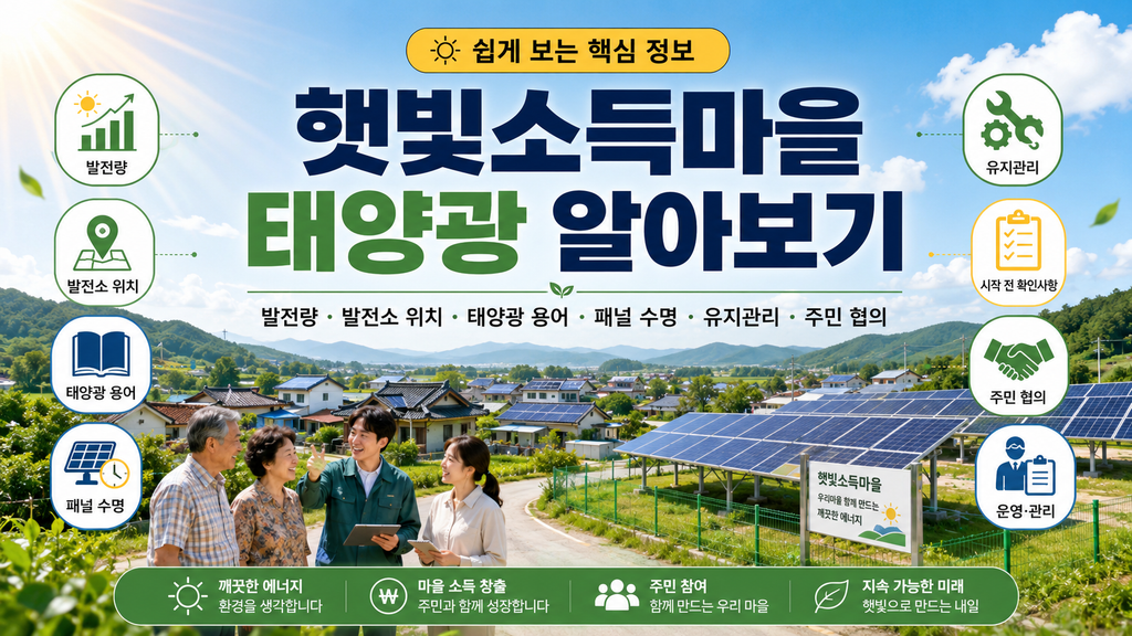 햇빛소득마을 사업을 시작하기 전에 마을에서 확인할 사항 1 태양광 햇빛소득마을 태양광 메인