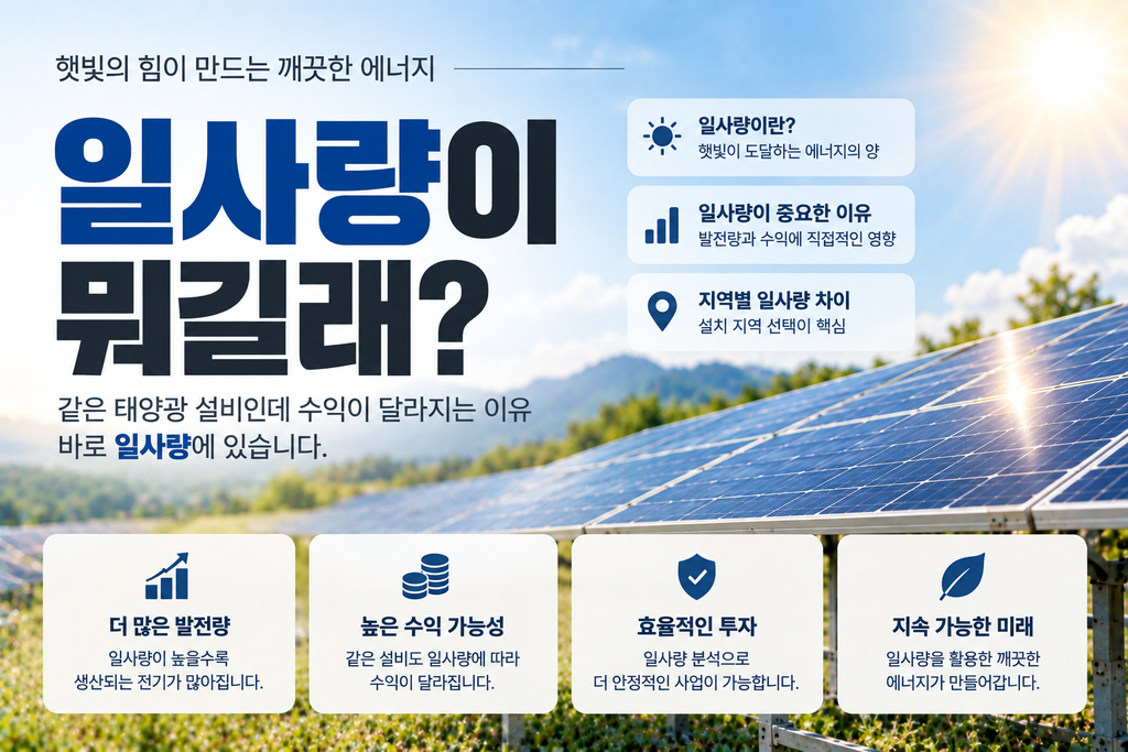일사량이 뭐길래 태양광 발전 수익이 달라질까요