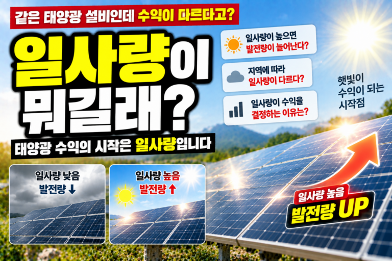 일사량이 뭐길래 태양광 발전 수익이 달라질까요 4 일사량이 뭐길래 태양광 발전 수익이 달라질까요