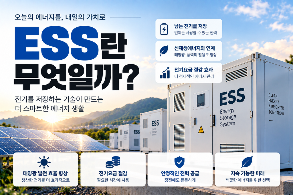 ESS란 무엇일까 에너지저장장치 원리와 태양광 ESS 역할 쉽게 정리