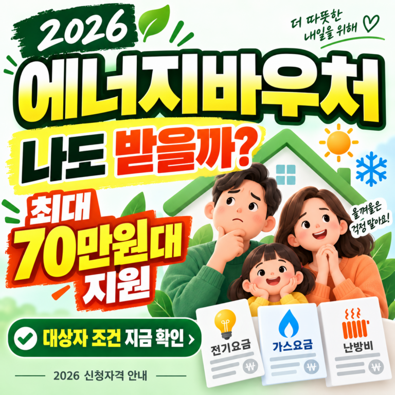 2026 에너지바우처 신청자격 될까? 대상자 조건·지원금액·신청방법 한눈에 확인 7 2026 에너지바우처 신청자격 될까? 대상자 조건·지원금액·신청방법 한눈에 확인