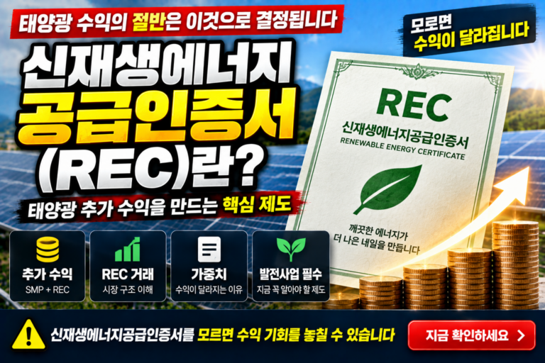 신재생에너지공급인증서(REC)란 태양광 수익을 결정하는 핵심 제도 4 신재생에너지공급인증서(REC)란 태양광 수익을 결정하는 핵심 제도