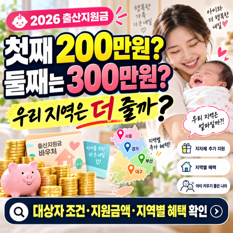 2026 출산지원금 신청 방법|대상자 조건·지원금액·지역별 혜택 확인 5 2026 출산지원금 지역별 혜택 총정리