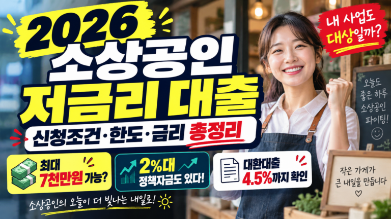 2026 소상공인 저금리 대출|신청조건·한도·금리·지원제도 한눈에 확인 3 2026 소상공인 저금리 대출|신청조건·한도·금리·지원제도 한눈에 확인