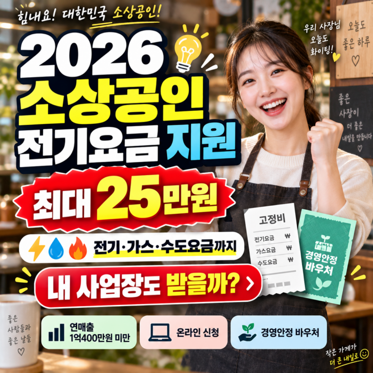 2026 소상공인 전기요금 지원|대상·지원금액·신청방법 한눈에 확인 2 2026 소상공인 전기요금 지원|대상·지원금액·신청방법 한눈에 확인
