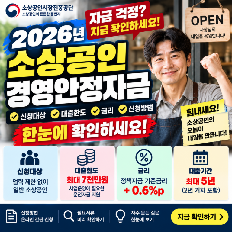 2026 소상공인 경영안정자금|신청대상·대출한도·금리·신청방법 확인 1 2026 소상공인 경영안정자금|신청대상·대출한도·금리·신청방법 확인