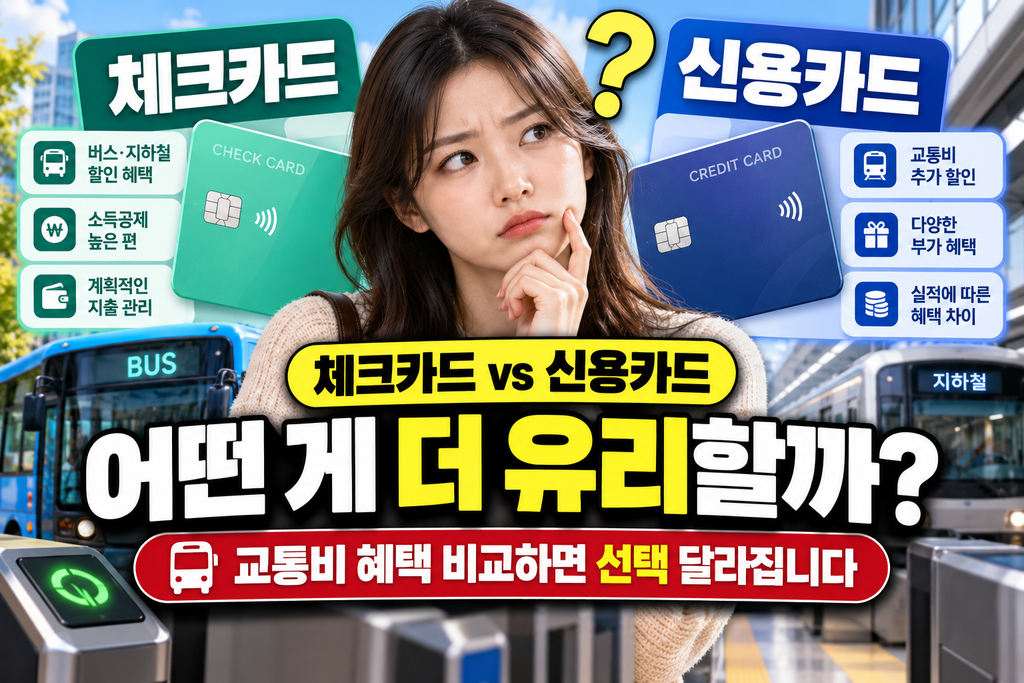 체크카드 신용카드 어떤 게 유리할까 교통비 혜택 비교하면 선택 달라집니다 1 체크카드 신용카드 어떤 게 유리할까 교통비 혜택 비교하면 선택 달라집니다