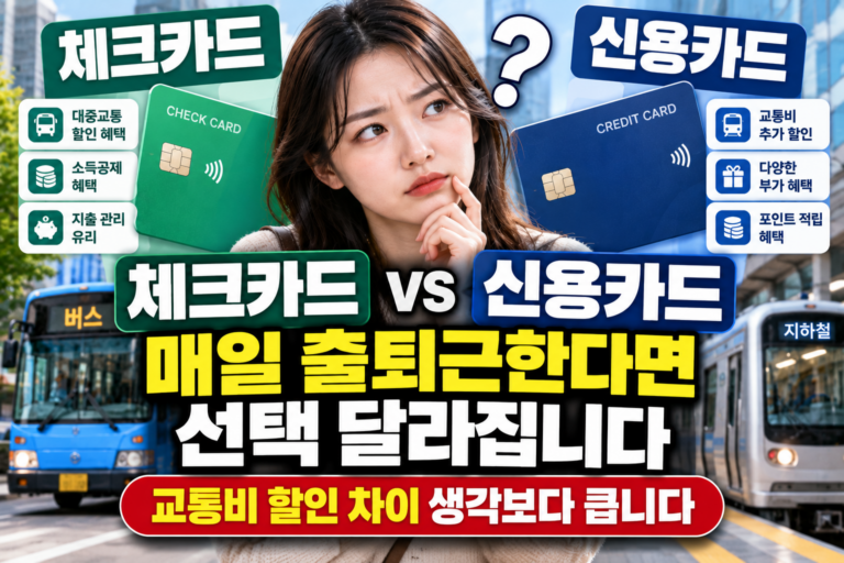 체크카드 신용카드 어떤 게 유리할까 교통비 혜택 비교하면 선택 달라집니다 4 체크카드 신용카드 어떤 게 유리할까 교통비 혜택 비교하면 선택 달라집니다