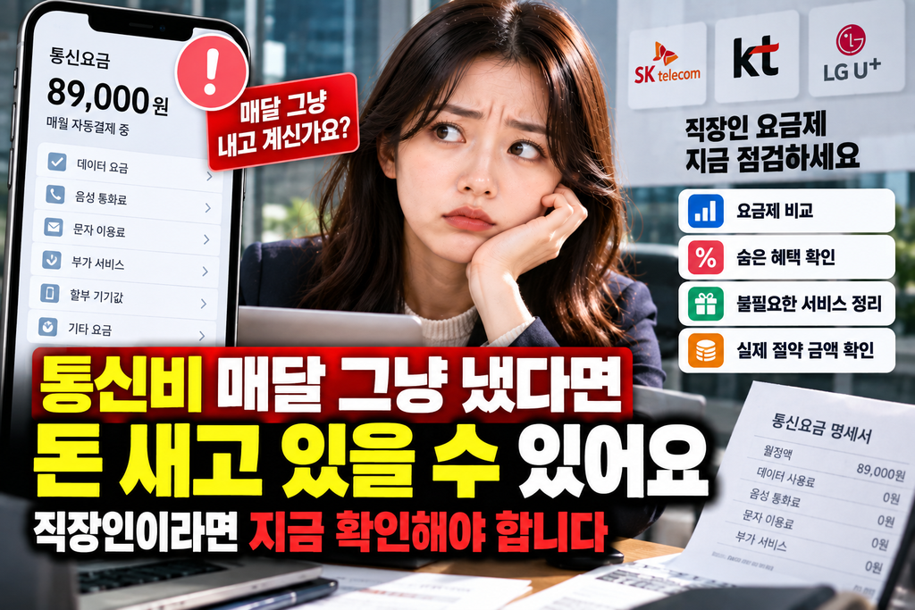 통신비 매달 그냥 냈다면 돈 새고 있을 수 있어요 직장인이라면 지금 확인해야 합니다 1 통신비 매달 그냥 냈다면 돈 새고 있을 수 있어요 직장인이라면 지금 확인해야 합니다