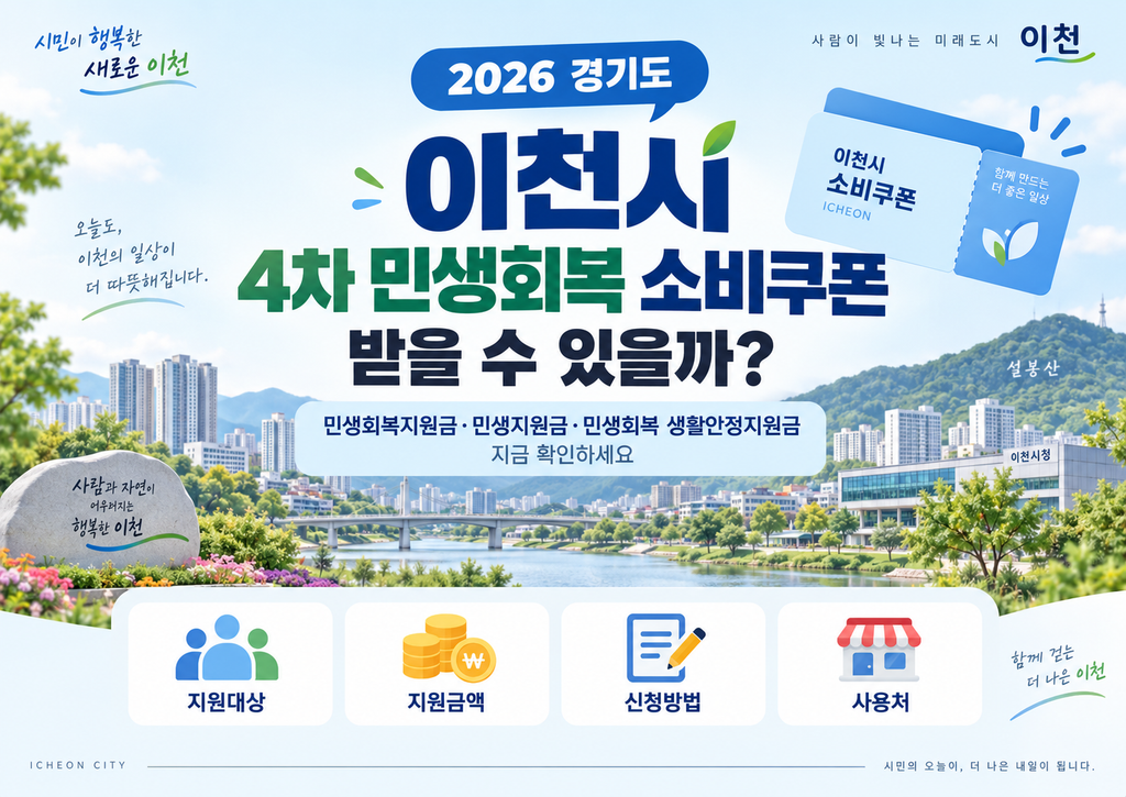 2026 경기도 이천시 4차 민생회복 소비쿠폰 받을 수 있을까? 민생회복지원금·민생지원금·민생회복 생활안정지원금 지금 확인하세요 1 2026 경기도 이천시 4차 민생회복 소비쿠폰 받을 수 있을까? 민생회복지원금·민생지원금·민생회복 생활안정지원금 지금 확인하세요