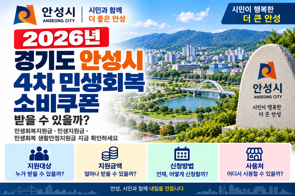 2026 경기도 안성시 4차 민생회복 소비쿠폰 받을 수 있을까? 민생회복지원금·민생지원금·민생회복 생활안정지원금 지금 확인하세요 1 2026 경기도 안성시 4차 민생회복 소비쿠폰 받을 수 있을까? 민생회복지원금·민생지원금·민생회복 생활안정지원금 지금 확인하세요