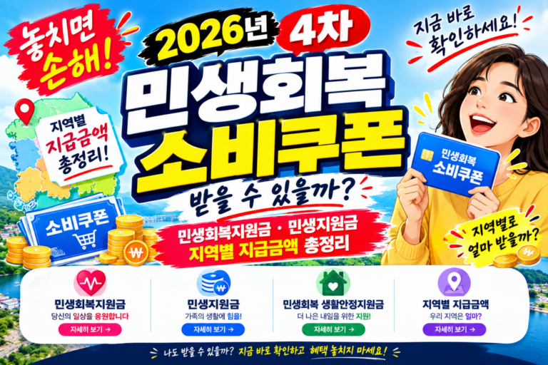 2026년 4차 민생회복 소비쿠폰 받을 수 있을까? 민생회복지원금·민생지원금 지역별 지급금액 총정리 2 2026년 4차 민생회복 소비쿠폰 받을 수 있을까? 민생회복지원금·민생지원금 지역별 지급금액 총정리