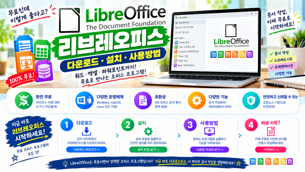 LibreOffice 리브레오피스 다운로드 설치 사용방법 1 LibreOffice 리브레오피스 다운로드 설치 사용방법