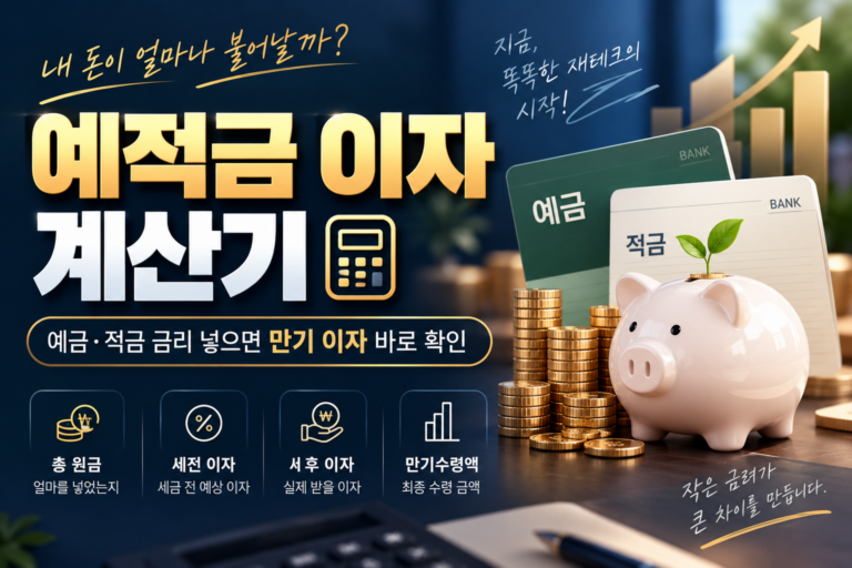 예적금 이자 계산기|예금·적금 금리 넣으면 만기 이자 바로 확인 7 예적금 이자 계산기|예금·적금 금리 넣으면 만기 이자 바로 확인