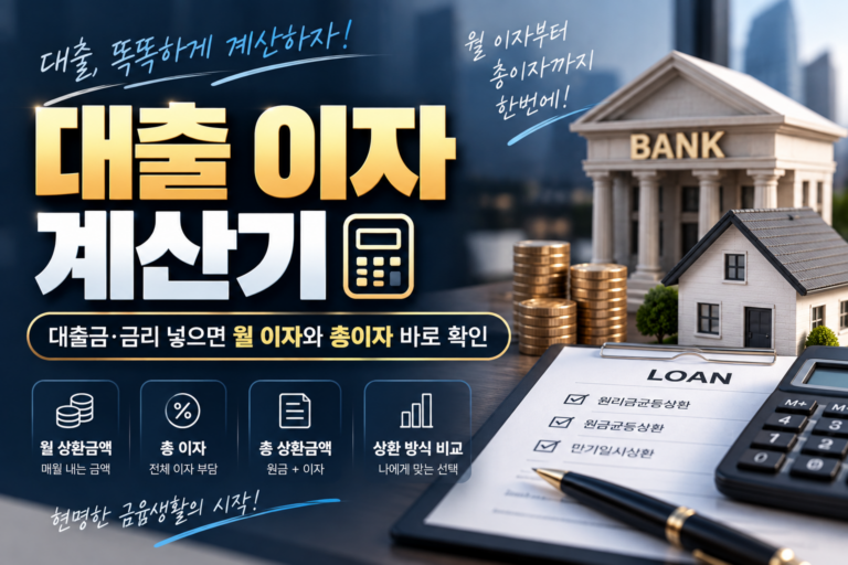 대출 이자 계산기|대출금·금리 넣으면 월 이자와 총이자 바로 확인 6 대출 이자 계산기|대출금·금리 넣으면 월 이자와 총이자 바로 확인