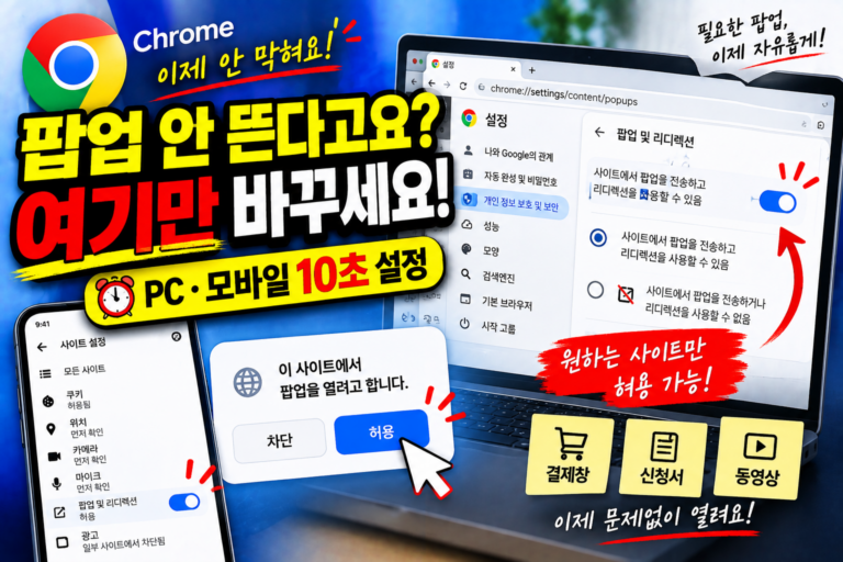 크롬 팝업 차단 해제 방법|PC·모바일에서 허용하는 방법 한눈에 정리 9 크롬 팝업 차단 해제 방법|PC·모바일에서 허용하는 방법 한눈에 정리