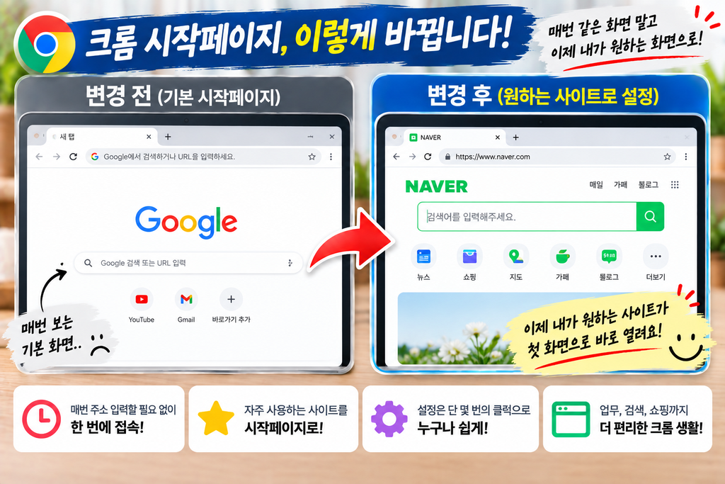 크롬 시작페이지 설정 방법|원하는 사이트로 첫 화면 바꾸기 3 ChatGPT Image 2026년 9월 21일 오전 10 12 21