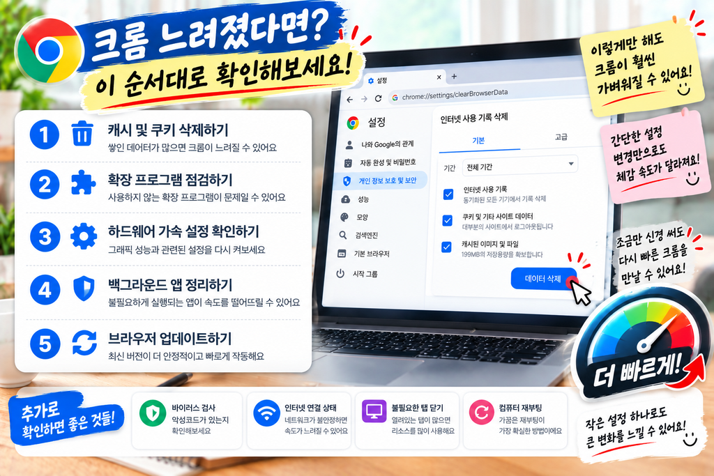크롬 느려졌을 때 해결방법|속도 느림·버벅임 원인부터 순서대로 확인 3 크롬 느려졌을 때 해결방법|속도 느림·버벅임 원인부터 순서대로 확인