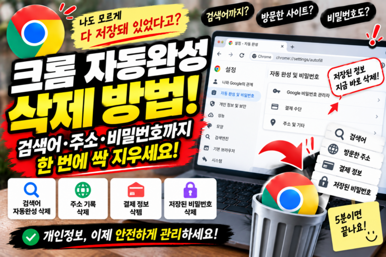 크롬 자동완성 삭제 방법|검색어·주소·비밀번호 저장정보 지우기 4 크롬 자동완성 삭제 방법|검색어·주소·비밀번호 저장정보 지우기