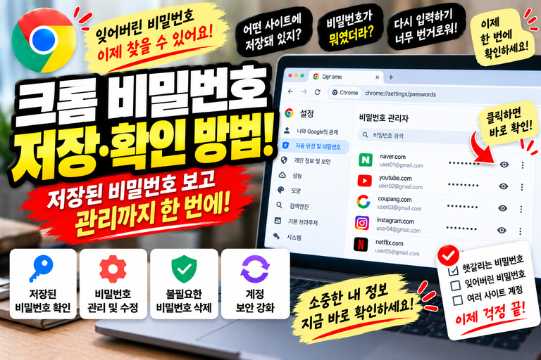 크롬 비밀번호 저장·확인 방법|저장된 비밀번호 보고 관리하는 방법 3 크롬 비밀번호 저장·확인 방법|저장된 비밀번호 보고 관리하는 방법