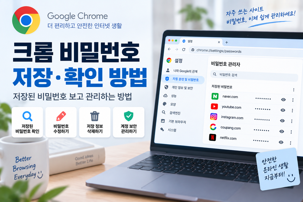 크롬 비밀번호 저장·확인 방법｜저장된 비밀번호 보고 관리하는 방법