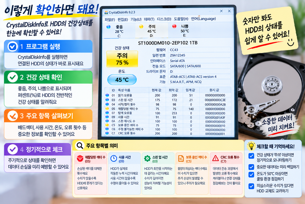 HDD 건강상태 확인 방법|배드섹터·사용시간·SMART 상태 점검 2 ChatGPT Image 2026년 9월 22일 오전 09 28 27