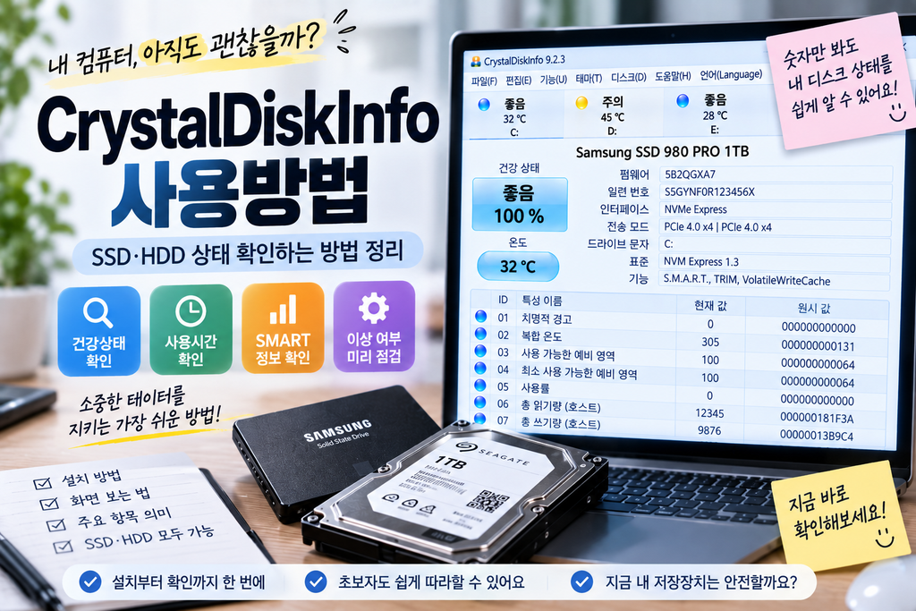 CrystalDiskInfo 사용방법|SSD·HDD 상태 확인하는 방법 정리 1 CrystalDiskInfo 사용방법|SSD·HDD 상태 확인하는 방법 정리