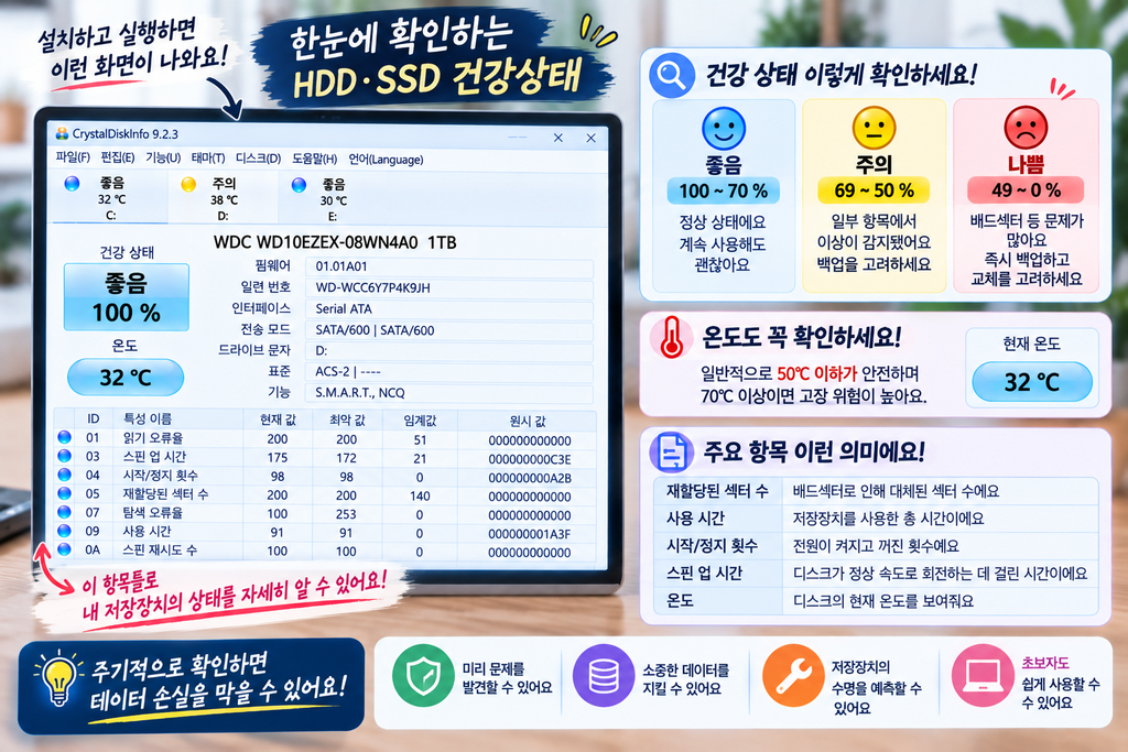 CrystalDiskInfo 사용방법|SSD·HDD 상태 확인하는 방법 정리 3 CrystalDiskInfo 사용방법1