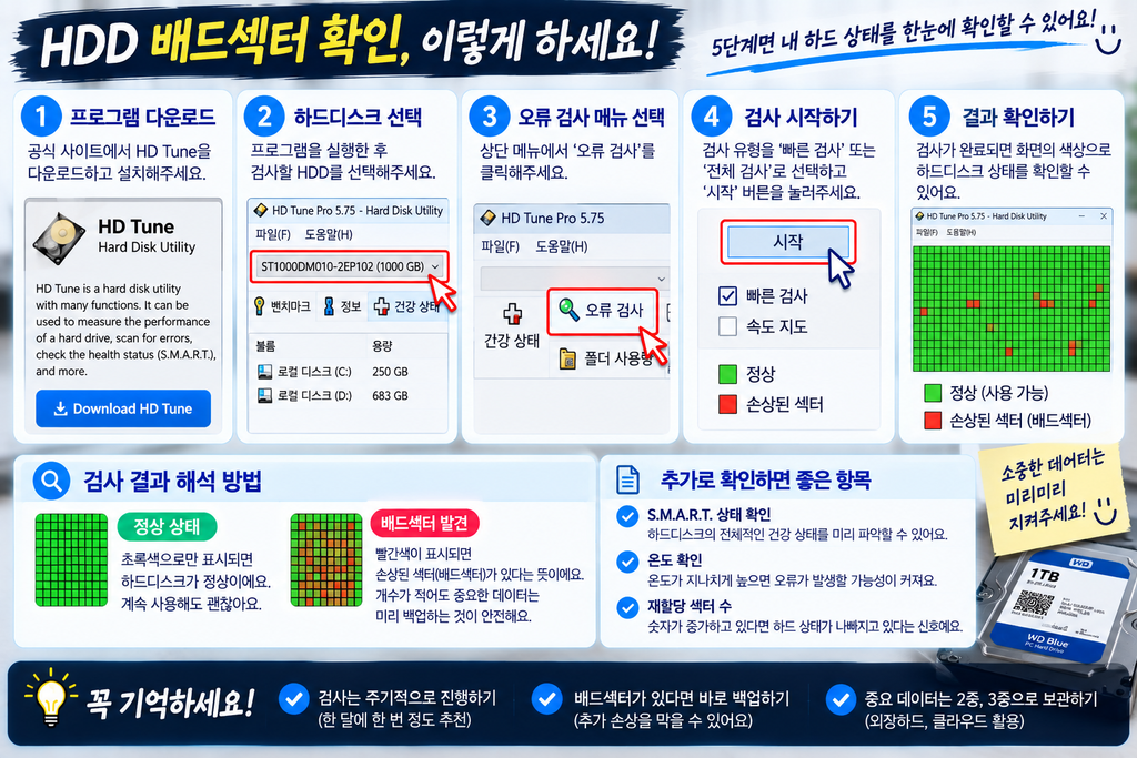 HDD 배드섹터 확인 방법|하드디스크 오류·불량 섹터 점검하기 2 HDD 배드섹터 확인 방법