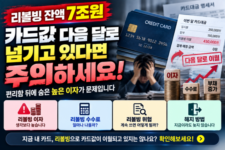 카드값 다음 달로 넘기고 있다면 주의하세요|리볼빙 잔액 7조원, 이자가 문제입니다 7 카드값 다음 달로 넘기고 있다면 주의하세요|리볼빙 잔액 7조원, 이자가 문제입니다