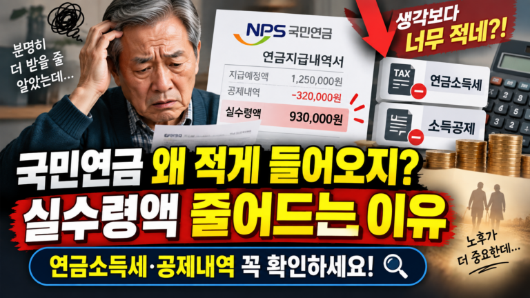 국민연금 실수령액 왜 줄어들까? 연금소득세·소득공제 내역 꼭 확인하세요 3 국민연금 실수령액 왜 줄어들까? 연금소득세·소득공제 내역 꼭 확인하세요