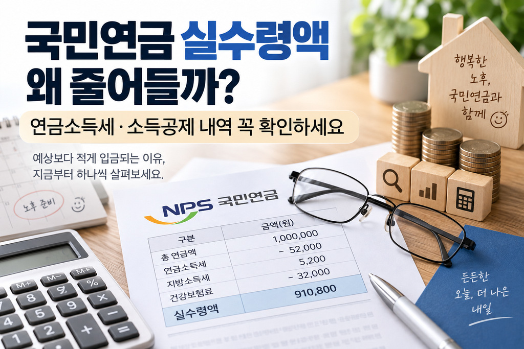국민연금 실수령액 왜 줄어들까? 연금소득세·소득공제 내역 꼭 확인하세요