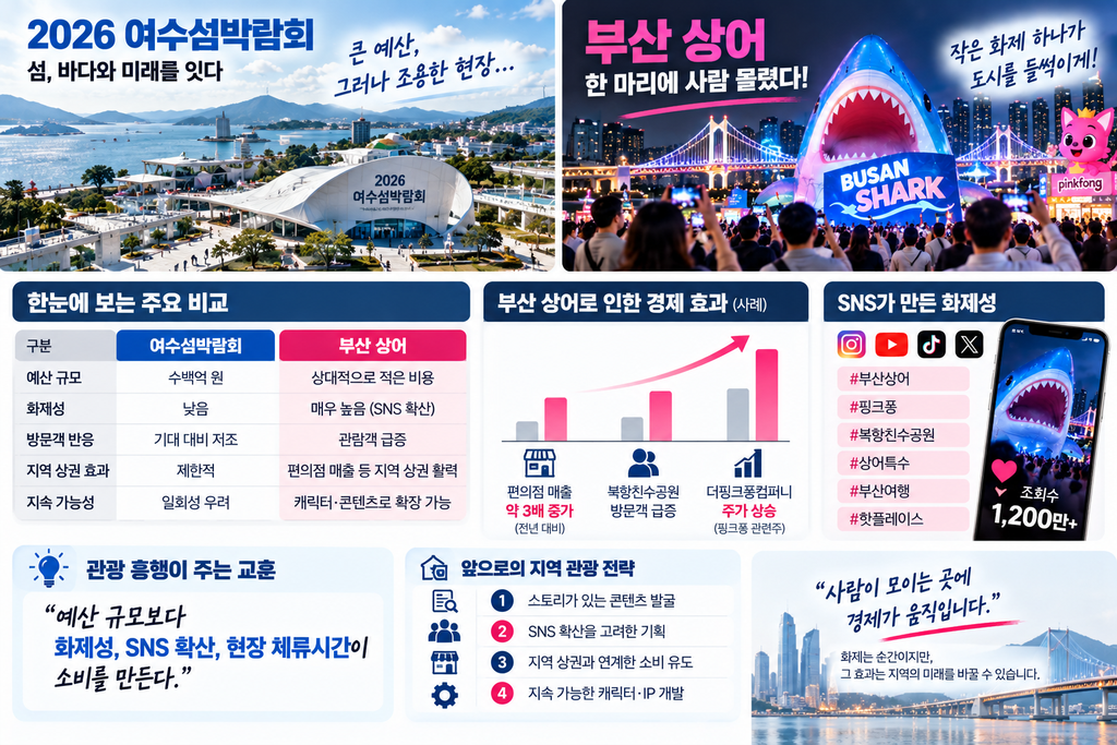 수백억 들인 여수섬박람회는 고전, 부산은 상어 한 마리에 북적|관광 흥행의 아이러니 2 부산 상어