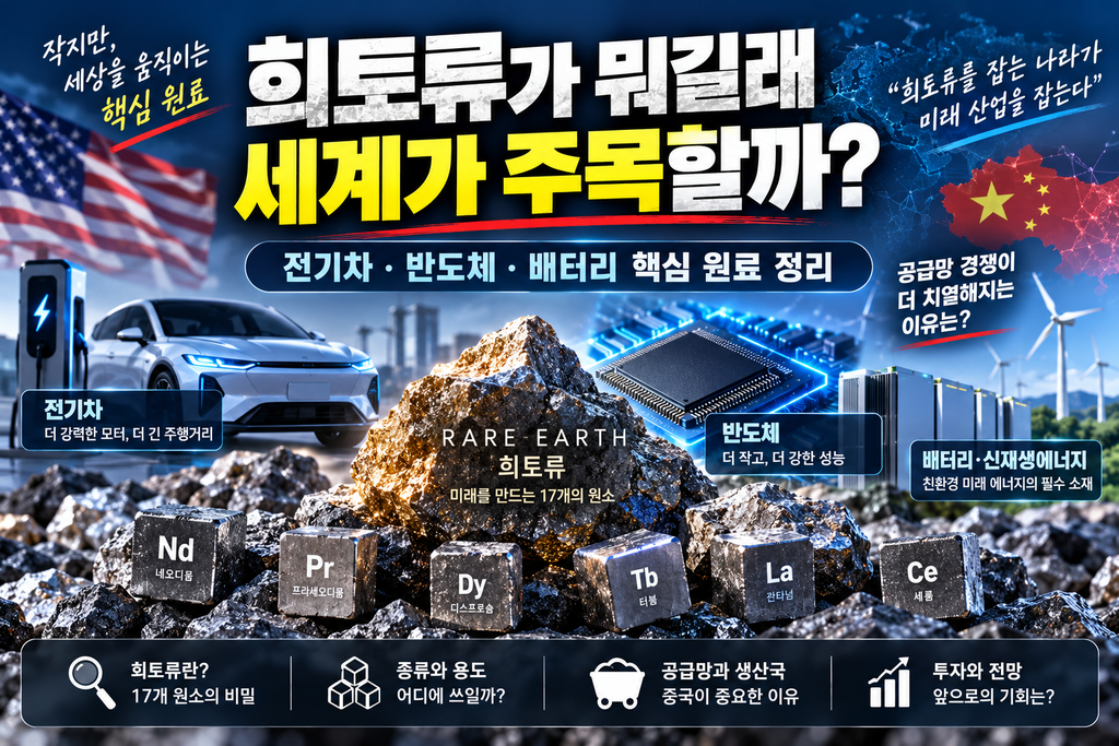 희토류가 뭐길래 세계가 주목할까? 전기차·반도체 핵심 원료 정리 1 희토류가 뭐길래 세계가 주목할까? 전기차·반도체 핵심 원료 정리