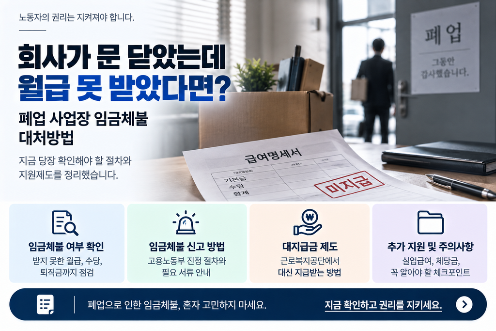회사가 문 닫았는데 월급 못 받았다면? 폐업 사업장 임금체불 대처방법