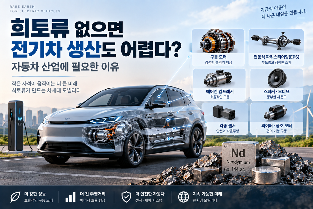 희토류 없으면 전기차 생산도 어렵다? 자동차 산업에 필요한 이유