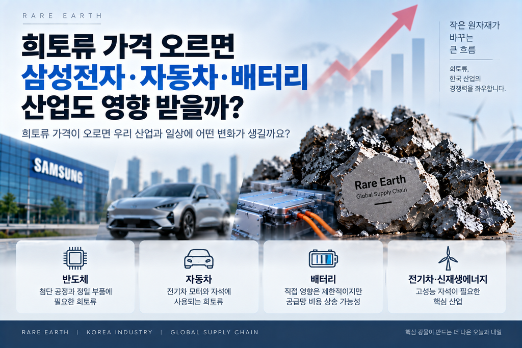 희토류 가격 오르면 삼성전자·자동차·배터리 산업도 영향 받을까?