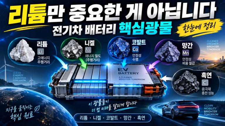전기차 배터리에는 어떤 핵심광물이 들어갈까? 리튬·니켈·코발트 쉽게 정리 4 전기차 배터리에는 어떤 핵심광물이 들어갈까? 리튬·니켈·코발트 쉽게 정리