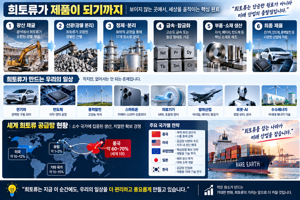 희토류가 뭐길래 세계가 주목할까? 전기차·반도체 핵심 원료 정리 3 희도류 제품이 되기까지
