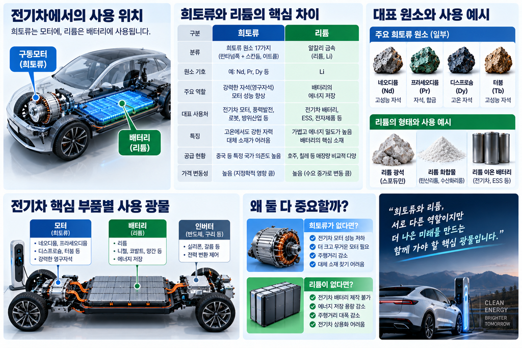 희토류와 리튬은 같은 걸까? 전기차 핵심 광물 차이 정리 3 희토류와 리튬의 차이 핵심