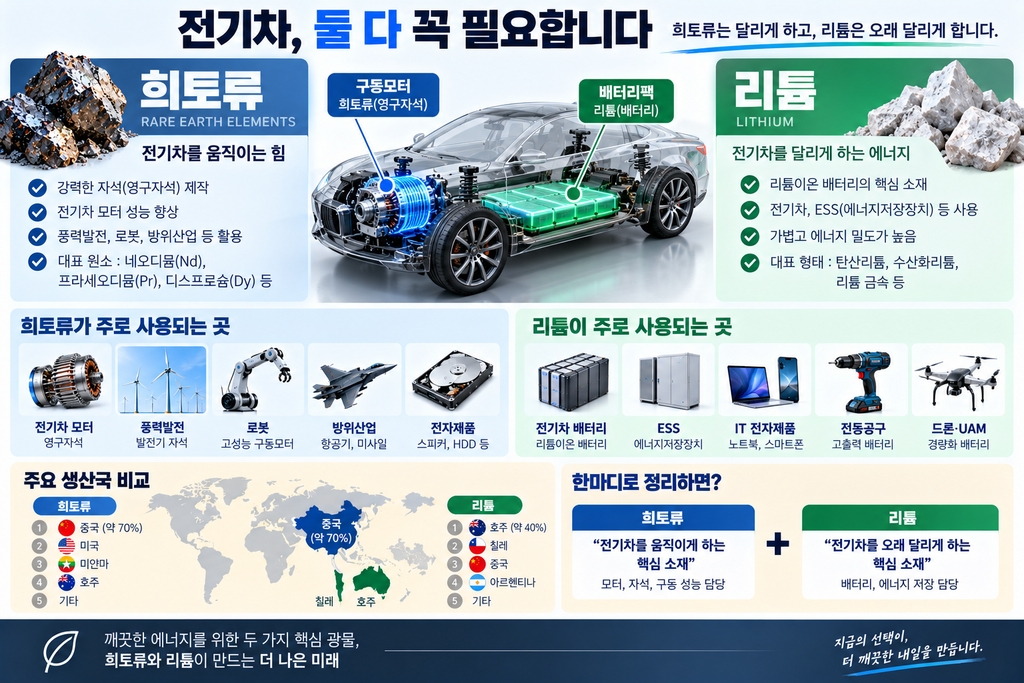 희토류와 리튬은 같은 걸까? 전기차 핵심 광물 차이 정리 4 전기차 둘다 꼭 필요합니다