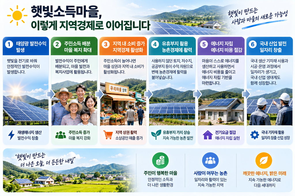 햇빛소득마을이 경제에 미치는 영향|농촌 태양광이 지역경제를 바꿀 수 있을까? 2 햇빛소득마을 지역경제로 이어진다