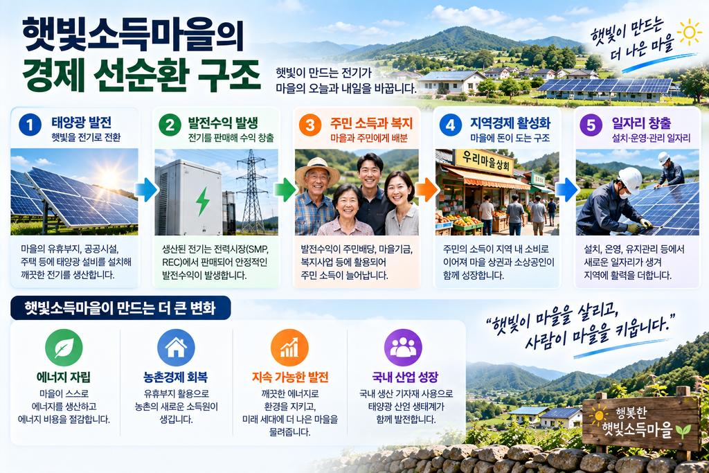 햇빛소득마을이 경제에 미치는 영향|농촌 태양광이 지역경제를 바꿀 수 있을까? 3 경제 선순환 구조