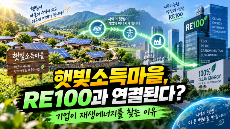 햇빛소득마을과 RE100 무슨 관계일까? 기업이 재생에너지를 원하는 이유