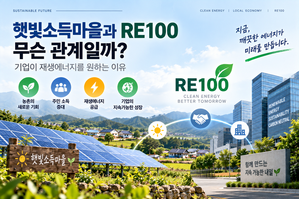 햇빛소득마을과 RE100 무슨 관계일까? 기업이 재생에너지를 원하는 이유 1 햇빛소득마을과 RE100 무슨 관계일까? 기업이 재생에너지를 원하는 이유