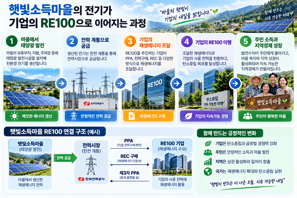 햇빛소득마을과 RE100 무슨 관계일까? 기업이 재생에너지를 원하는 이유 2 햇빛소득마을의 전기가 기업의 RE100