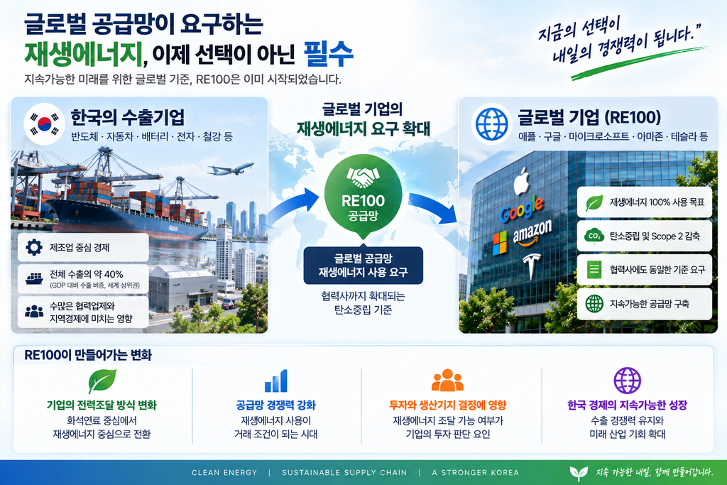 RE100이 왜 한국 경제의 문제일까? 수출기업과 재생에너지의 연결고리 2 재생에너지 선택이 아닌 필수